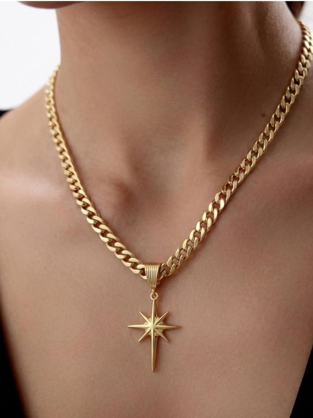 Radiant North Star Cuban Link Necklace